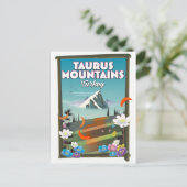 トルコのタウルス山脈の旅行ポスター ポストカード (スタンド正面)