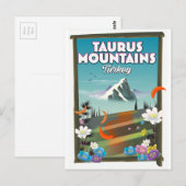 トルコのタウルス山脈の旅行ポスター ポストカード (正面/裏面)