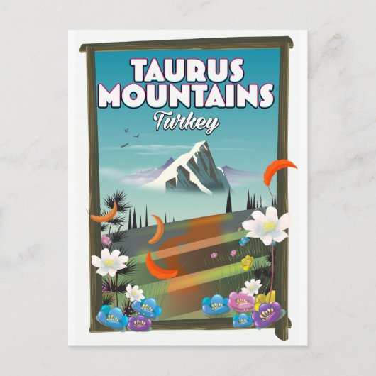トルコのタウルス山脈の旅行ポスター ポストカード (正面)