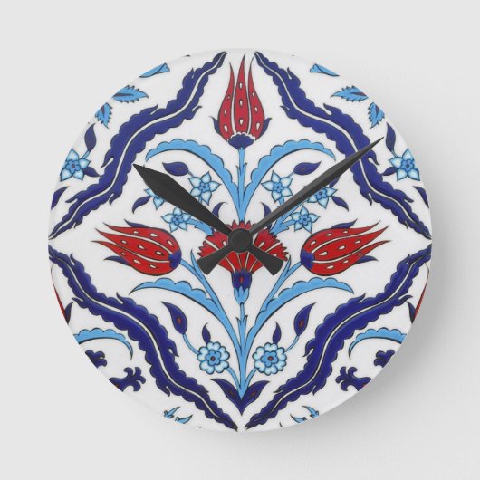 トルコのチューリップの柱時計 ラウンド壁時計 (正面)