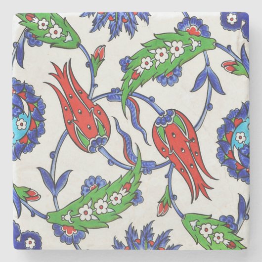 トルコのチューリップの石造りのコースター ストーンコースター (正面)