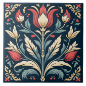 トルコのチューリップオスマンインスパイアル タイル (正面)