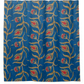 トルコのチューリップパターン-オットマンのタイル シャワーカーテン (正面)