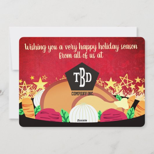 トルコのディナーレストランケータリングクリスマスカード シーズンカード (裏面)