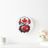 トルコのトルコのカナダの木のルーツ国旗 ラウンド壁時計 (ホーム)