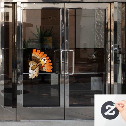 トルコのニャーウィンドウにしがみつく ウィンドウサイン (オフィスドア)