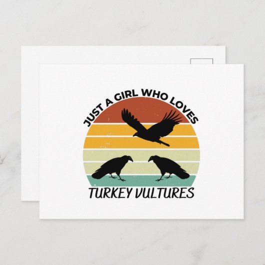トルコのハゲワシが大好きな女の子 ポストカード (正面/裏面)