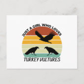 トルコのハゲワシが大好きな女の子 ポストカード (正面)