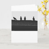 トルコのハゲワシのシルエット、カード カード (黄色い花)