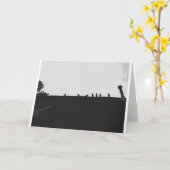 トルコのハゲワシのシルエット、カード カード (黄色い花)