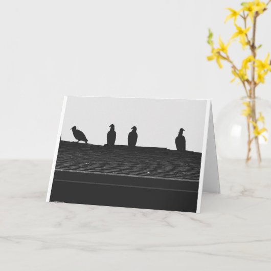 トルコのハゲワシのシルエット、カード カード (黄色い花)