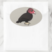 トルコのハゲワシ 楕円形シール (バッグ)