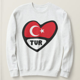 トルコのハート旗 TUR 国コード スウェットシャツ