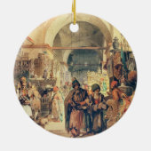 トルコのバザール1854 (鉛筆と紙のw/c) セラミックオーナメント (裏面)