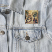 トルコのバザー1854年(紙の鉛筆及びw/c) 缶バッジ (インサイチュ)