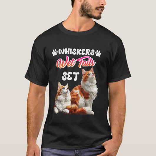 トルコのバン猫のヒゲ+濡れたしっぽセット 面白いトルコ Tシャツ (正面)