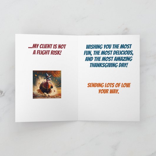 トルコのフライト・リスクへの感謝の意おもしろい味 カード (内部)