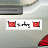 トルコのブラシの旗 バンパーステッカー (車上)