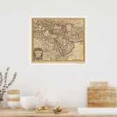 トルコのペルシャ・アラビアの地図 – 1721 ポスター (キッチン)