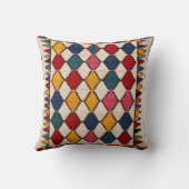 トルコのボホモダンが出会う:白キリム枕 クッション (裏面)