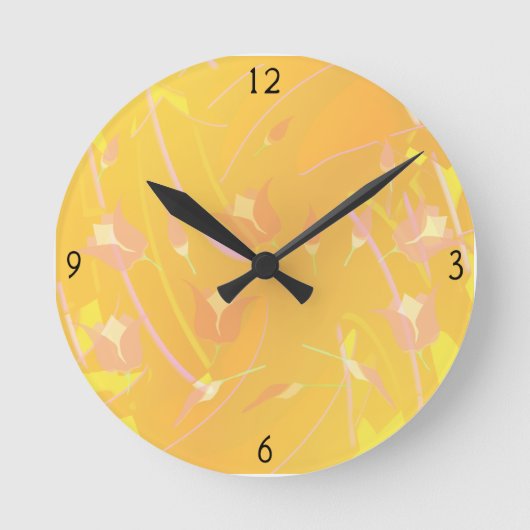 トルコのポピーの丸時計 ラウンド壁時計 (正面)