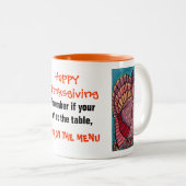 トルコのマグを振る感謝祭 ツートーンマグカップ (正面右)