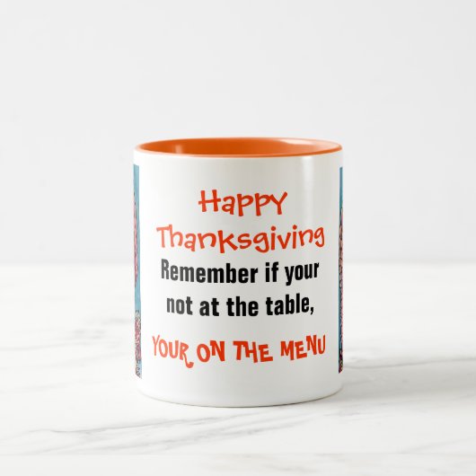 トルコのマグを振る感謝祭 ツートーンマグカップ (中央)