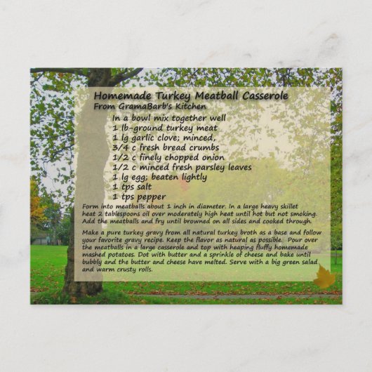 トルコのミートボールキャセロール葉書 ポストカード (正面)