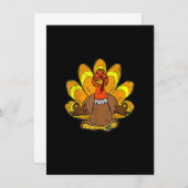 トルコのヨガ感謝祭のおもしろい日めい想の名前 招待状 (正面/裏面)