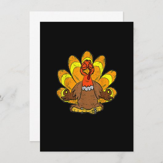 トルコのヨガ感謝祭のおもしろい日めい想の名前 招待状 (正面/裏面)