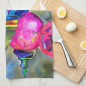 トルコのランプのモザイクの水の色のアー素晴らしト キッチンタオル (四つ折り)