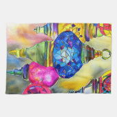 トルコのランプのモザイクの水の色のアー素晴らしト キッチンタオル (横)