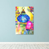 トルコのランプのモザイクの水の色のアー素晴らしト キャンバスプリント (インサイチュ (ウッドフロア))