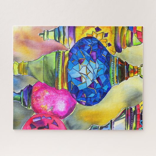 トルコのランプのモザイクの水の色のアー素晴らしト ジグソーパズル (横)