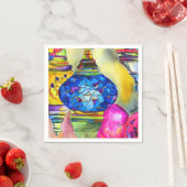 トルコのランプのモザイクの水の色のアー素晴らしト スタンダードカクテルナプキン (インサイチュ)