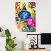 トルコのランプのモザイクの水の色のアー素晴らしト ポスター (ホームオフィス)