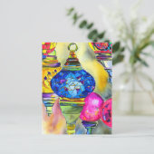 トルコのランプのモザイクの水の色のアー素晴らしト ポストカード (スタンド正面)