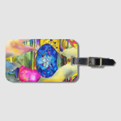 トルコのランプのモザイクの水の色のアー素晴らしト ラゲッジタグ (正面横)