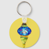 トルコのランプのモザイクアートの水色 キーホルダー (正面)