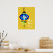 トルコのランプのモザイクアートの水色 ポスター (キッチン)