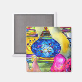 トルコのランプモザイク水彩素晴らし画 マグネット (正面/裏面)