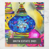 トルコのランプ水の色素晴らしのアートワインラベル ワインラベル (シングルラベル)