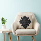 トルコの伝統：黒と白のキリム枕 クッション (椅子)