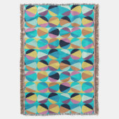 トルコの刺激を受けたでカラフルで幾何学的なパターン スローブランケット (正面縦)