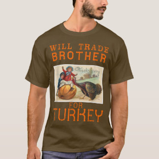 トルコの可愛い感謝祭で弟を交換する Tシャツ