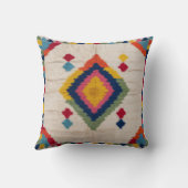 トルコの喜び:白Kilim Pillows for Boho Chic クッション (裏面)