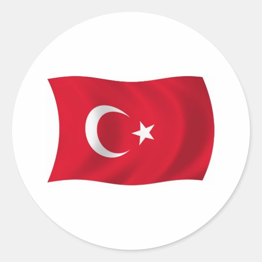 トルコの国旗ステッカー ラウンドシール (正面)
