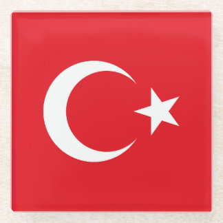 トルコの国旗 ガラスコースター