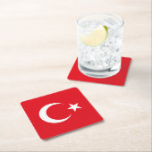 トルコの国旗 スクエアペーパーコースター (インサイチュ)