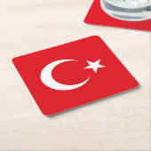 トルコの国旗 スクエアペーパーコースター (アングル)